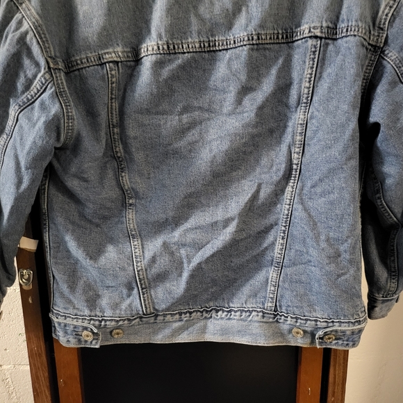 GAP Teen Denim Sherpa Jacket Size 10 - Picture 9 of 10